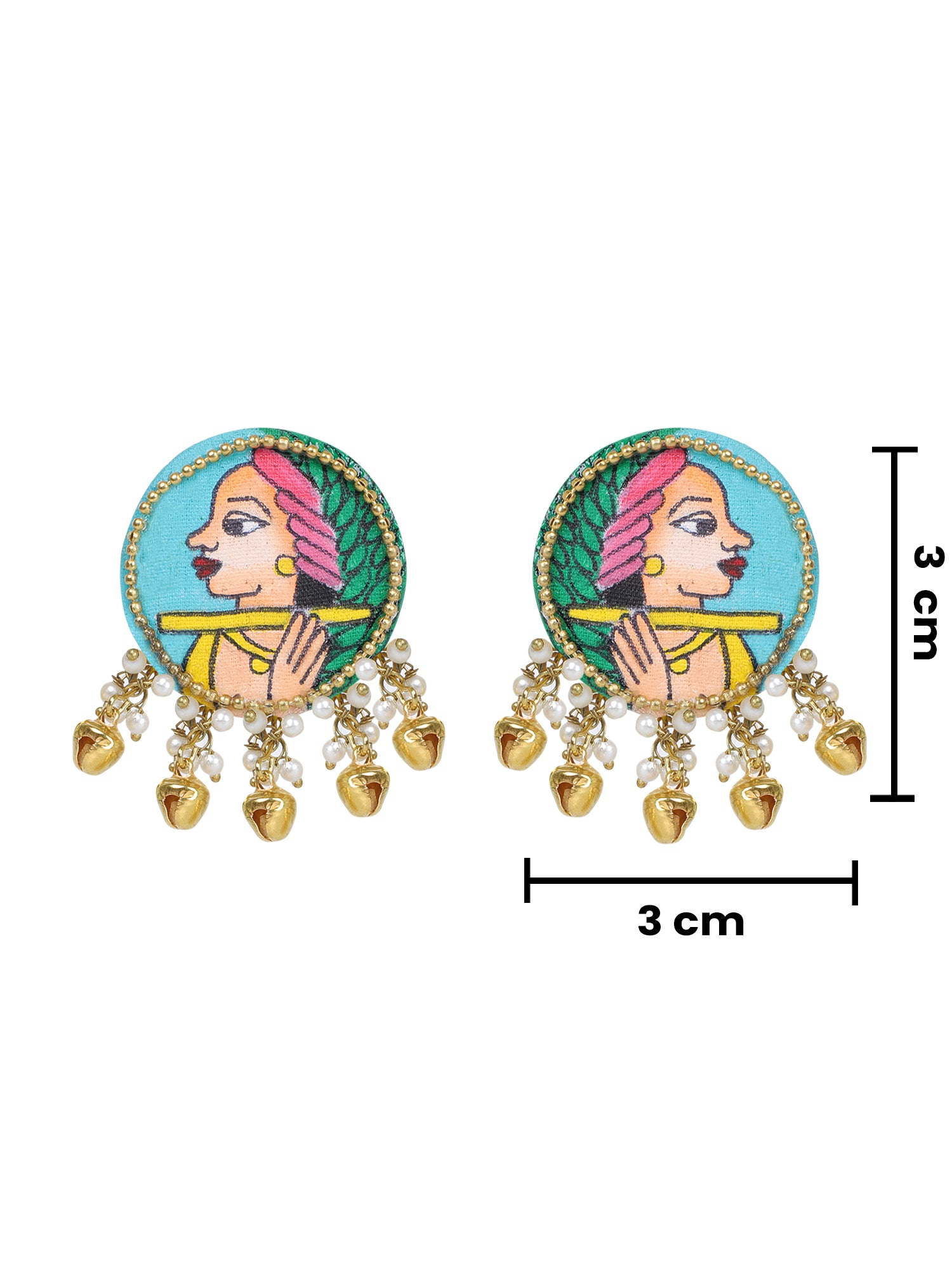 Mini Classic Multi Color Hand Painted Stud (Earrings) HP-ER-109