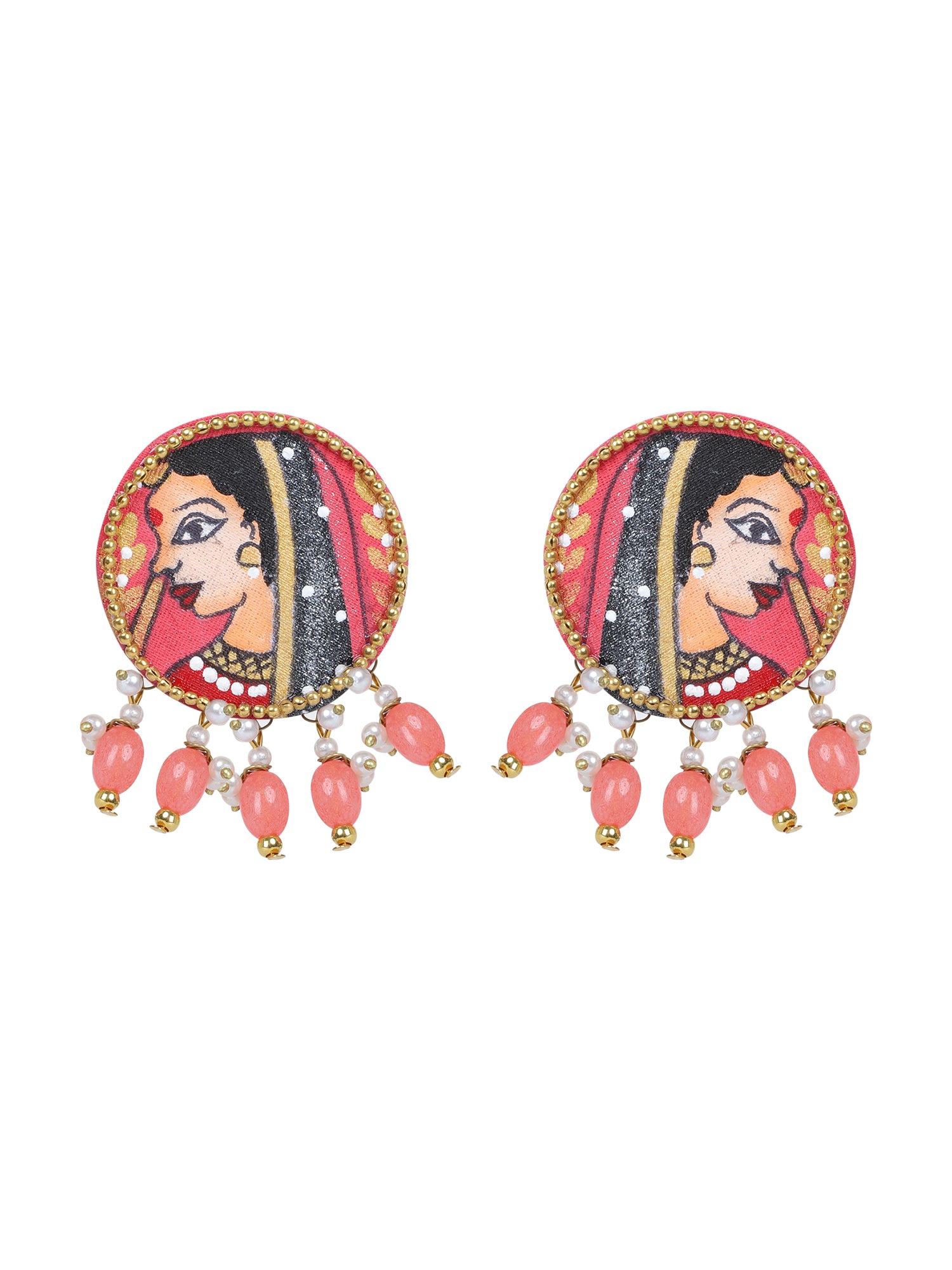 Mini Classic Multi Color Hand Painted Stud (Earrings) HP-ER-107