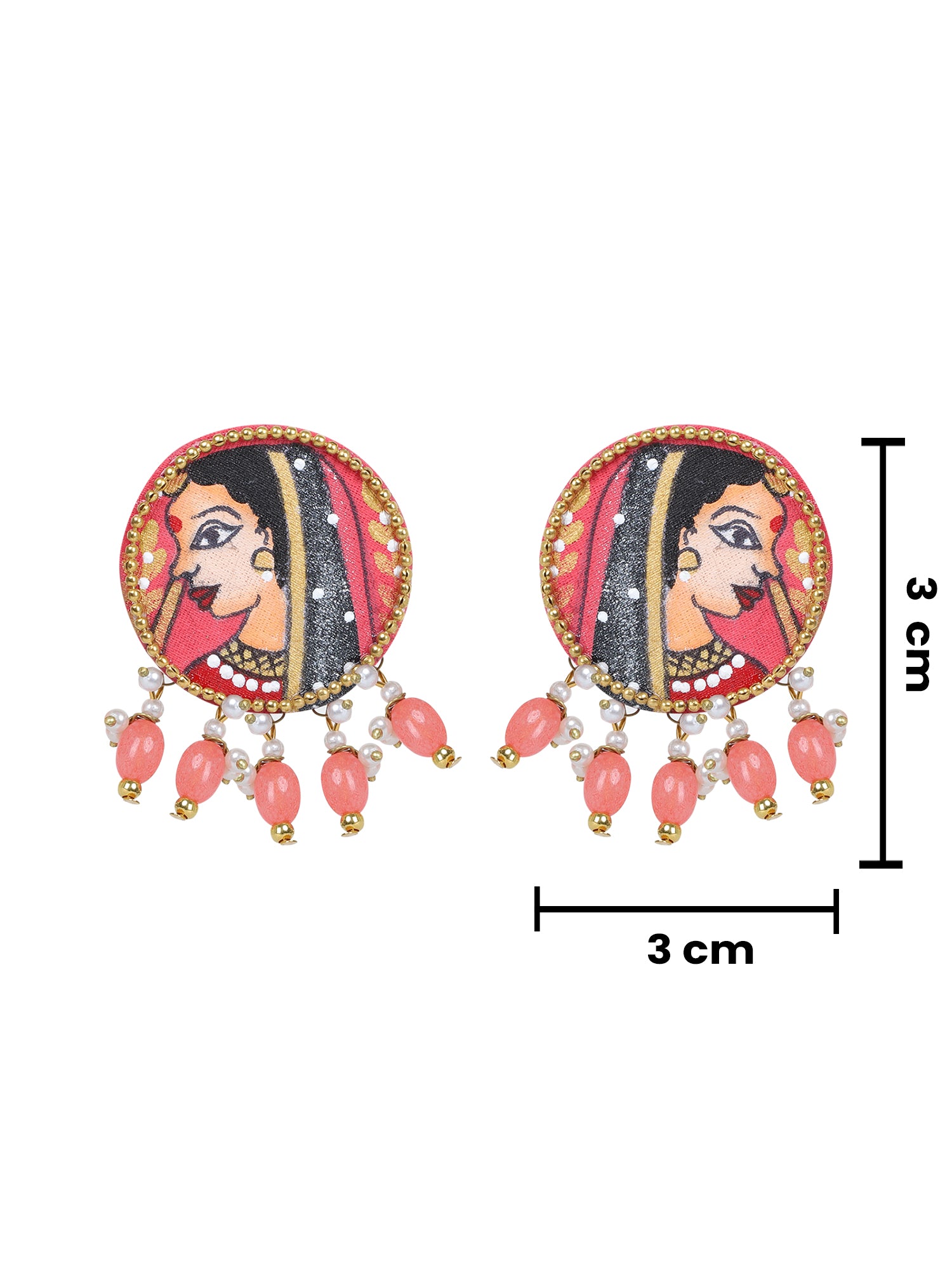 Mini Classic Multi Color Hand Painted Stud (Earrings) HP-ER-107