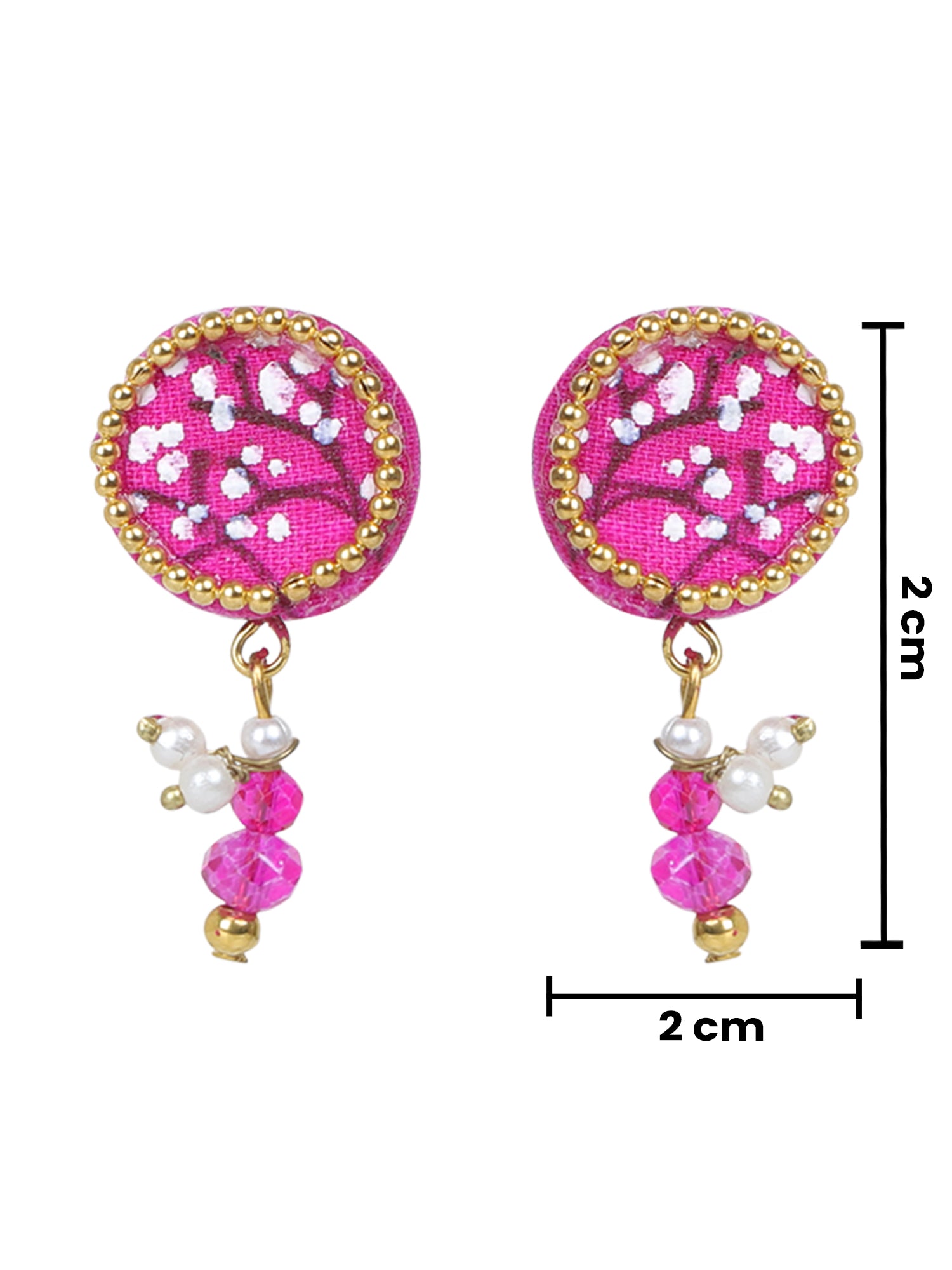 Coin Mini Classic Dark Pink Handmade Stud (Earrings) HP-ER-
