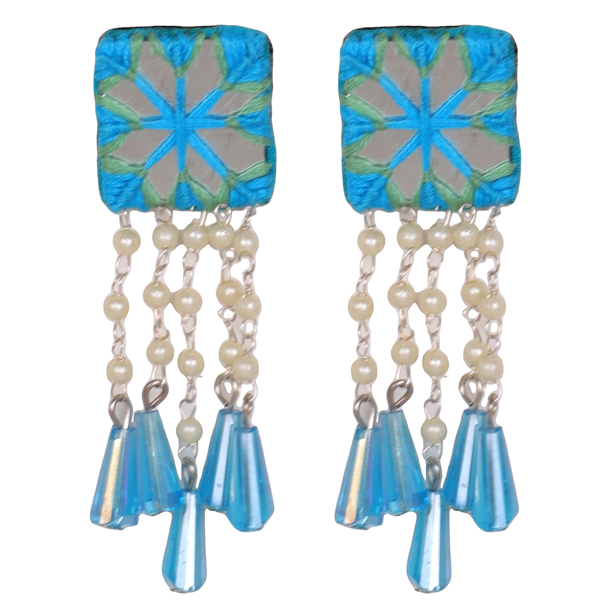 Denim Bloom Classic Multi Color Hand Painted (Earring) HP-ER-
