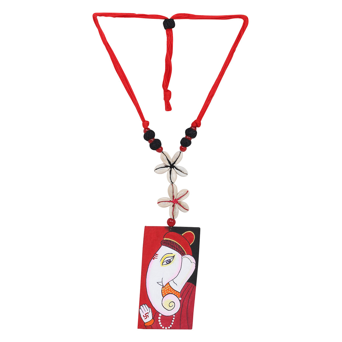 Lambodar Mumbai cha Ganesha Traditional Multi Color Handmade (Necklace set) HP-NP