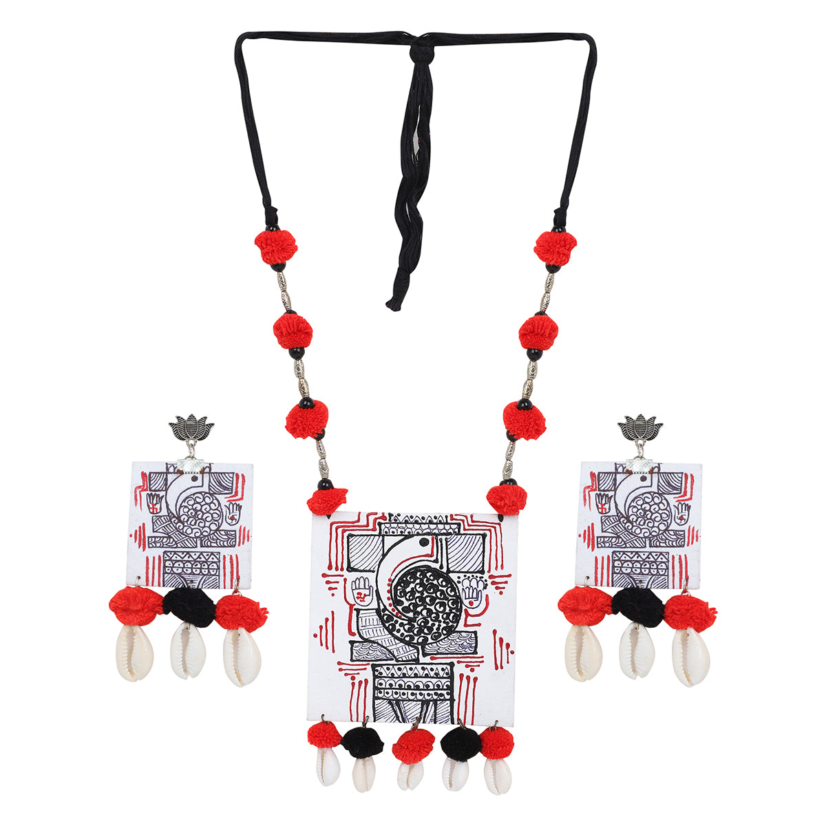 Ambikeya Mumbai Cha Ganesha Traditional Multi Color Handmade (Necklace set) HP-NP-