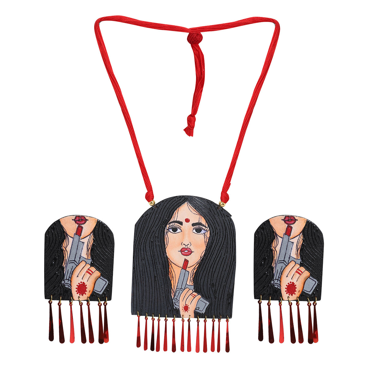 Revolver Rani Urban Naari Bohemian Multi Color Hand Painted (Necklace set) HP-NP