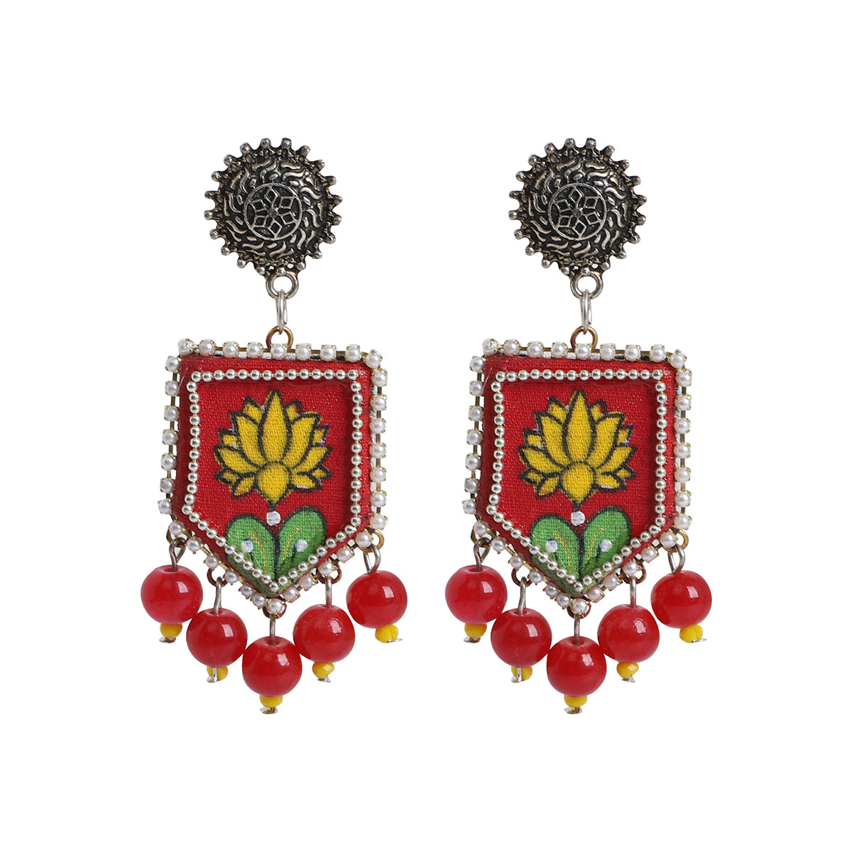 Braze Bohemian Red Handmade (Necklace set ) HM-NP-