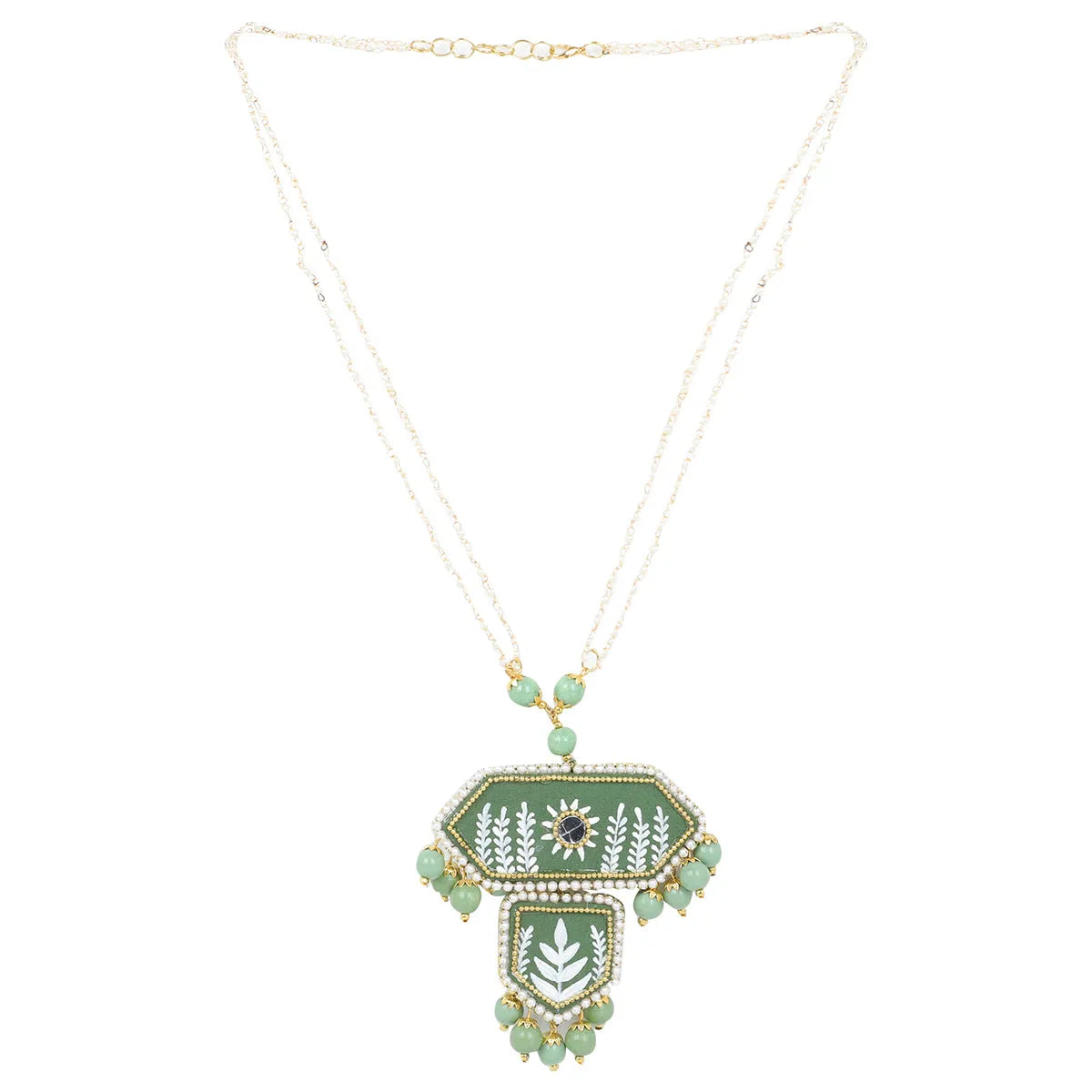 Nalini Green Classic Hand Painted Bridal Jewelry (Shaadi Set)