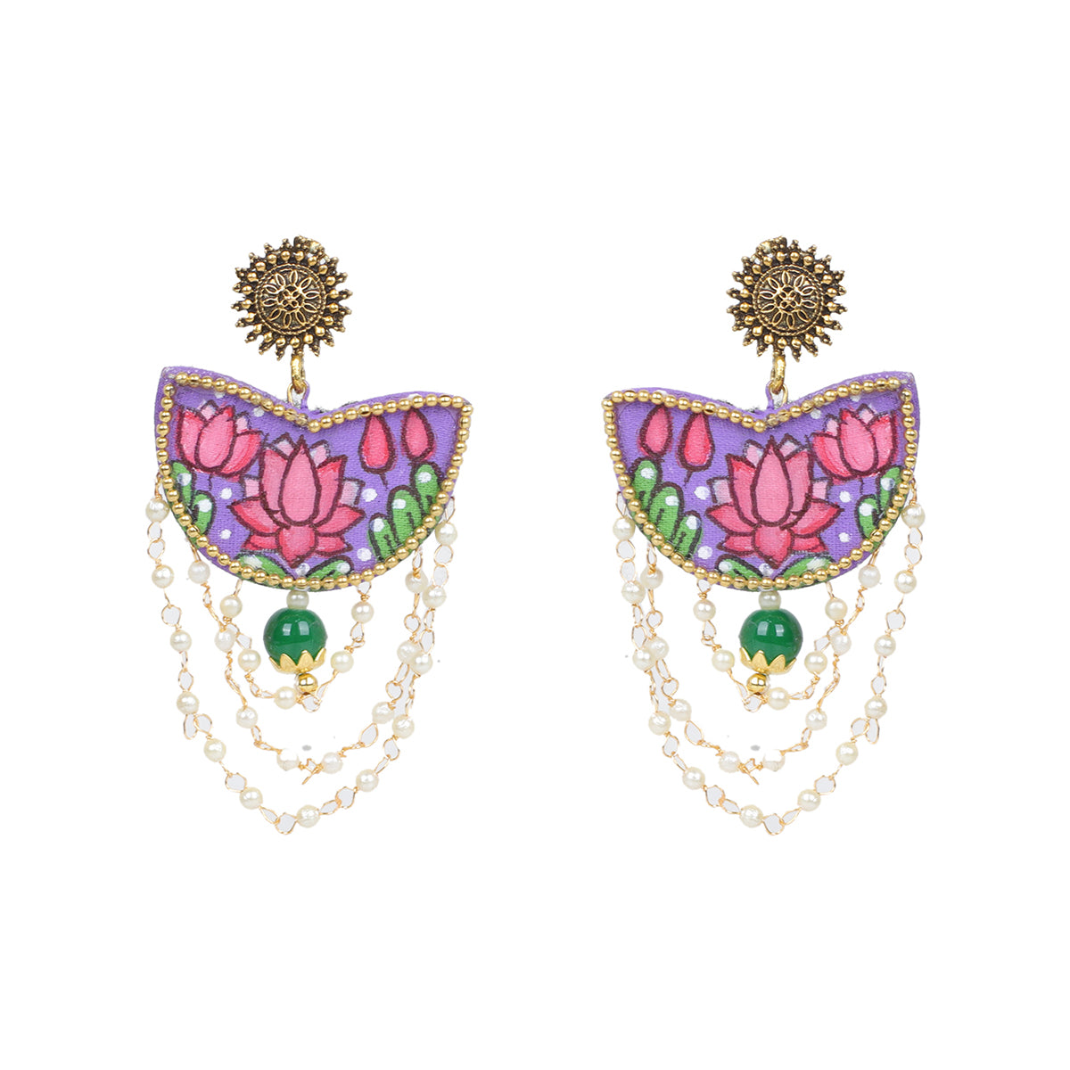 Raeni Traditional Multi Color Hand Painted Drop (Earrings) HP-ER-210