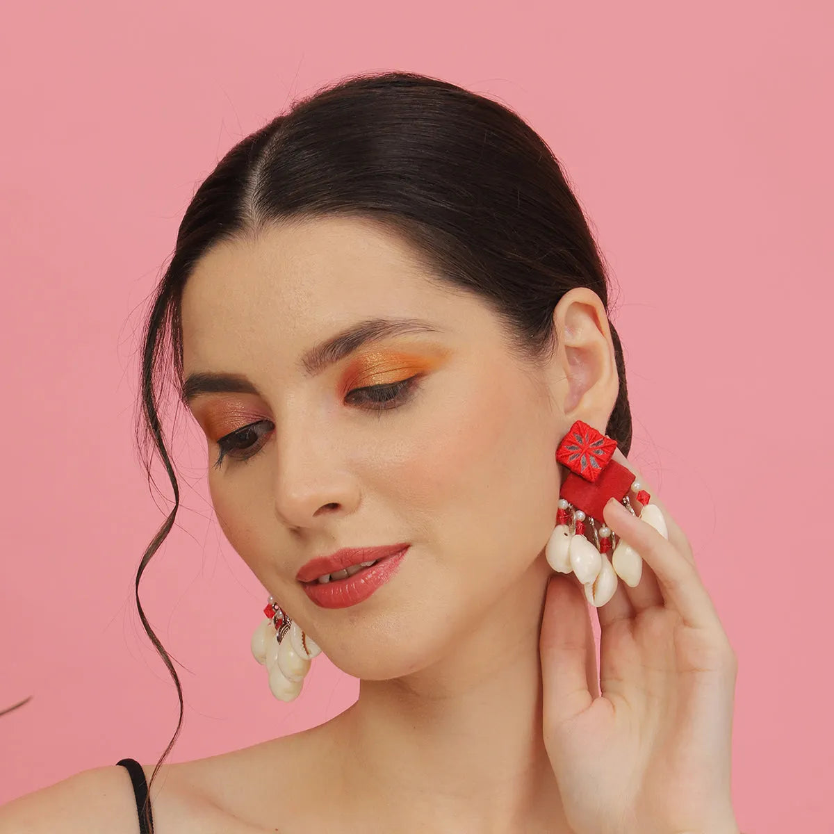 Ruby Traditional Multi Color Handmade Stud (Earrings) HM-ER-056