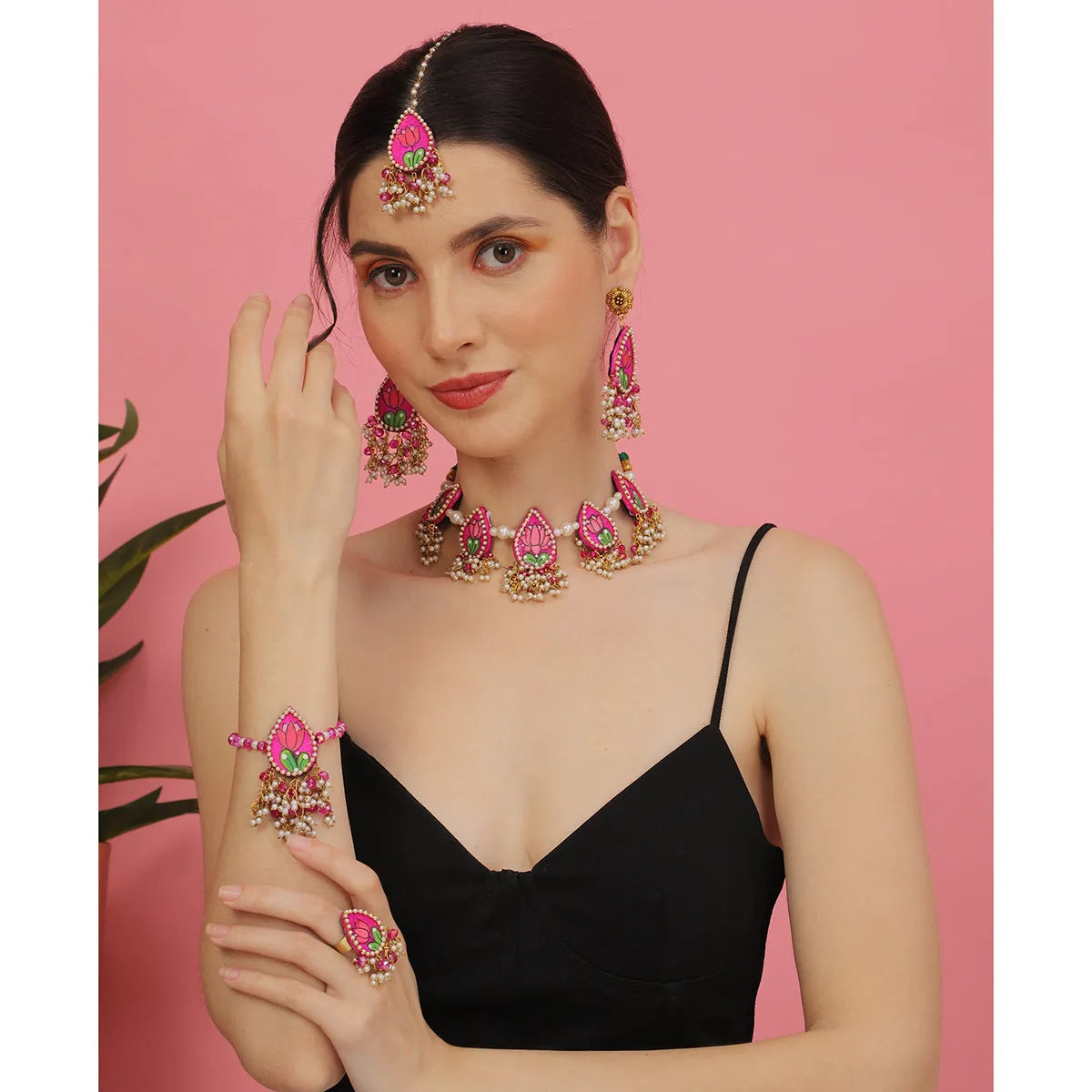 Amelia Traditional Multi Color Hand Painted (Shaadi set)