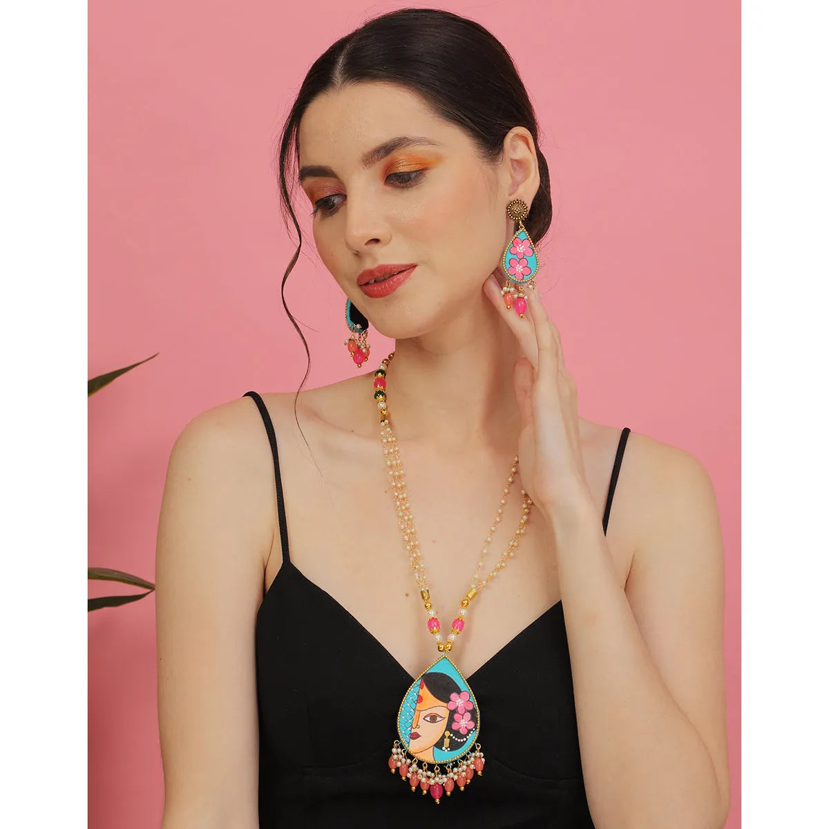 Kalyani Classic Multi Color Hand Painted (Necklace Set) HP-NP