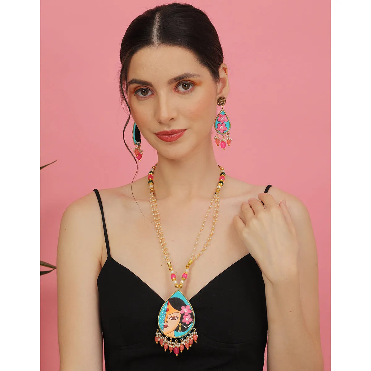 Kalyani Classic Multi Color Hand Painted (Necklace Set) HP-NP
