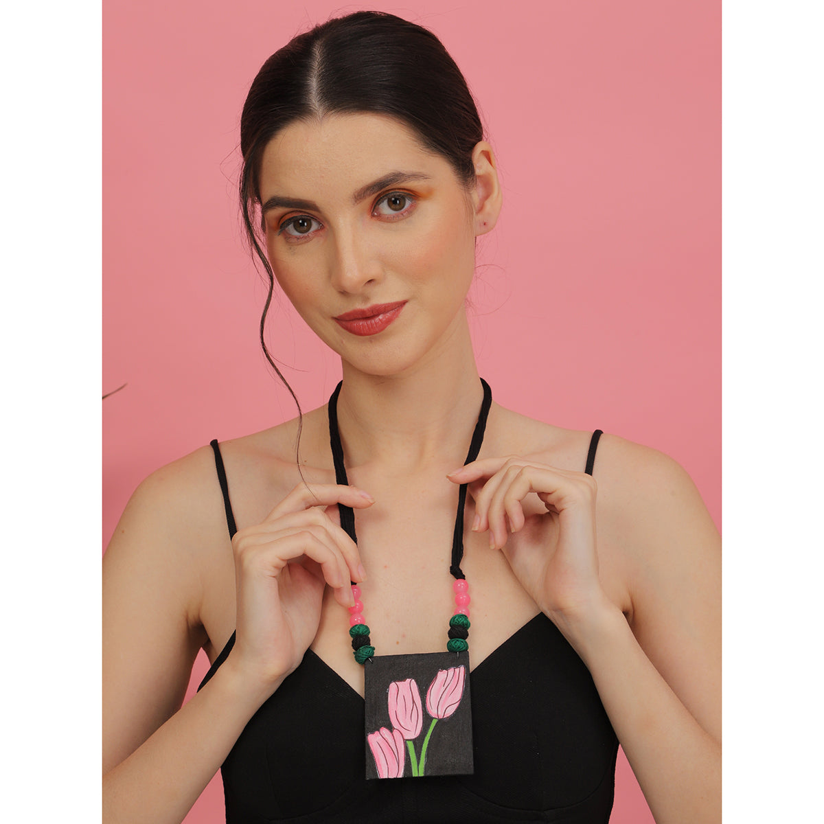 Tulip Traditional Multi Color Hand Painted (Necklace) HP-NP