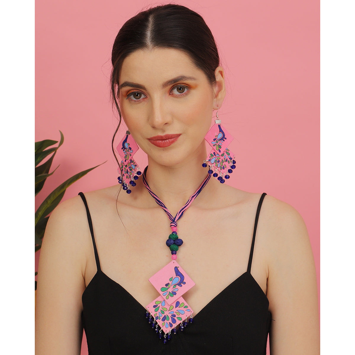 Lilac Classic Multi Color Hand Painted (Necklace Set) HP-NP