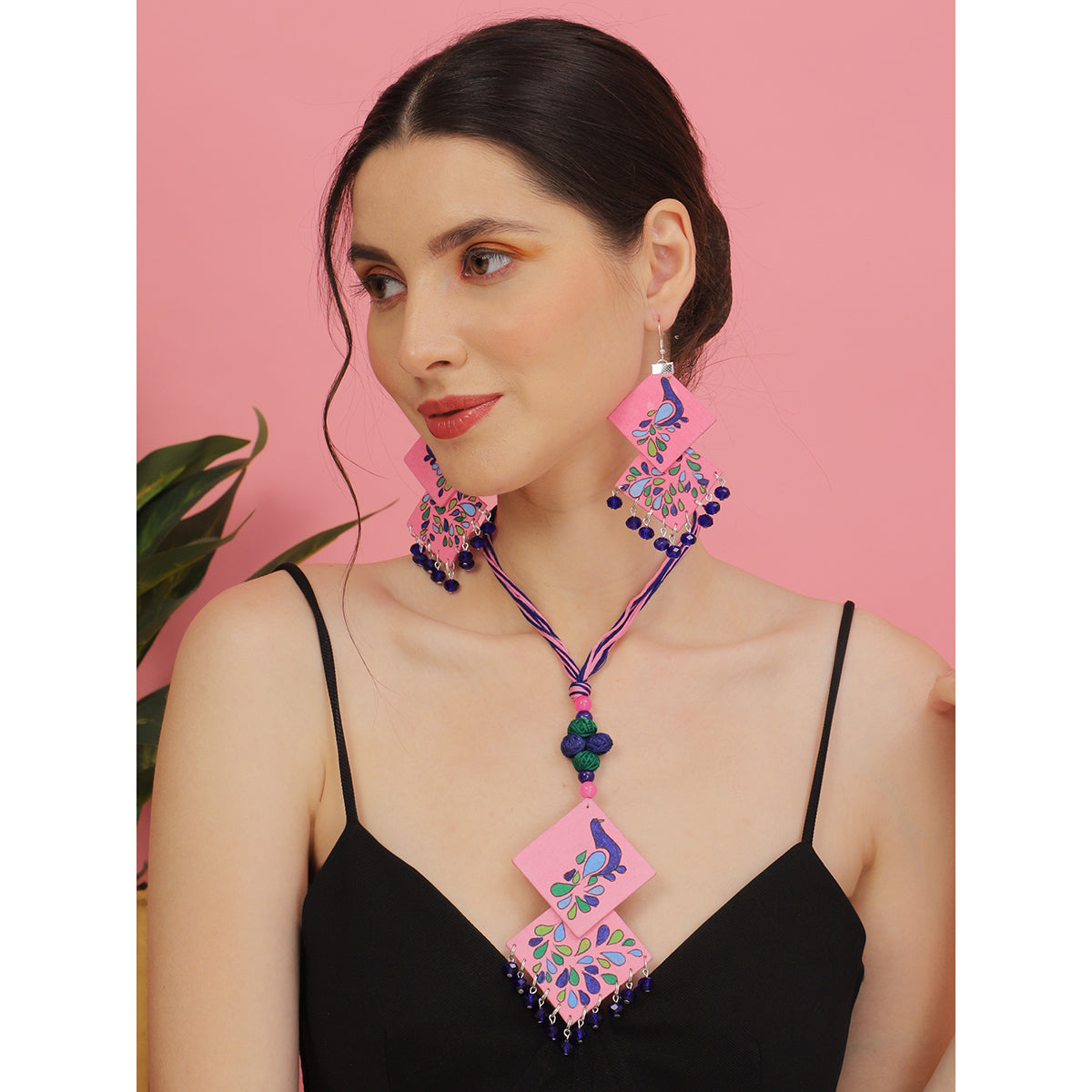 Lilac Classic Multi Color Hand Painted (Necklace Set) HP-NP