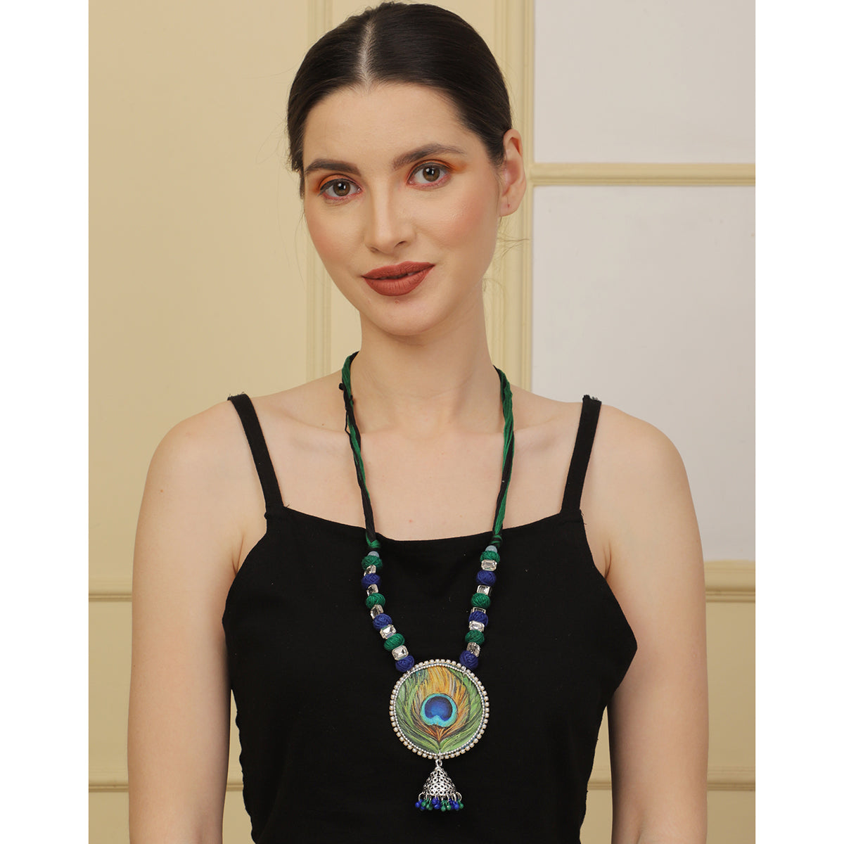 Mor Pankh Classic Multi Color Hand Painted (Necklace) HP-NP