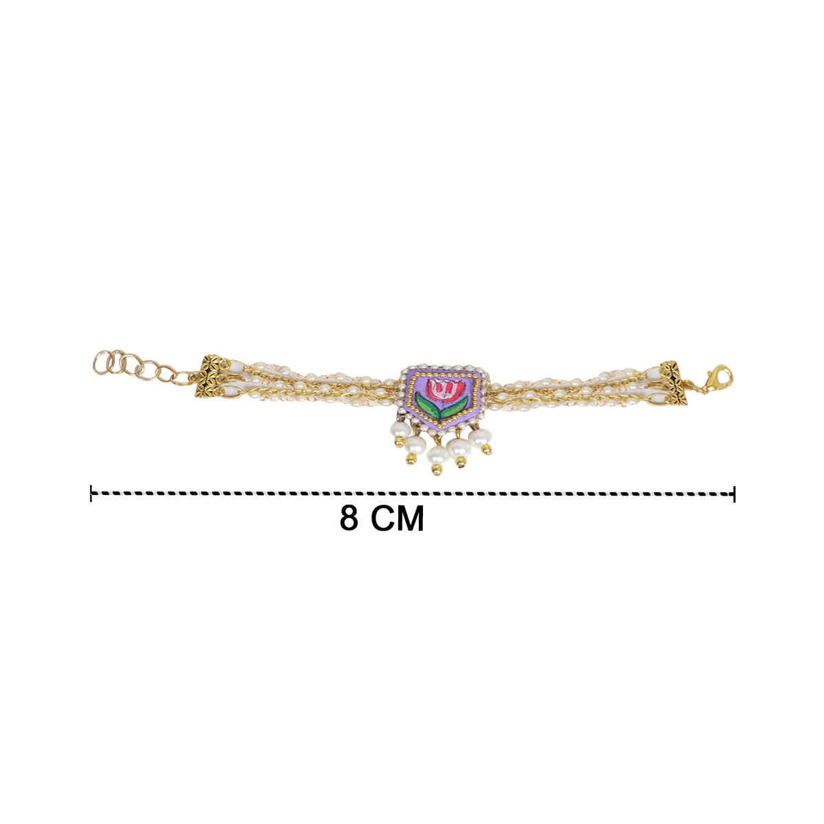 Purply Traditional Multi Color Hand Painted (Bracelet) HP-BR-