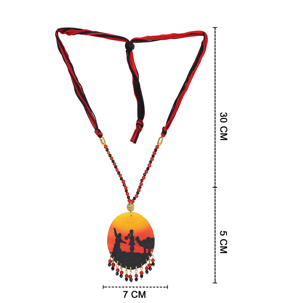 Folklore Modern Multi Color Hand Painted (Necklace) HP-NP-