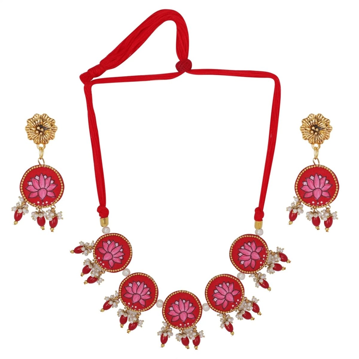 Aasiya Classic Multi Color Hand Painted (Necklace/Choker Set) HP - NP - 165 - KHOJ.CITY