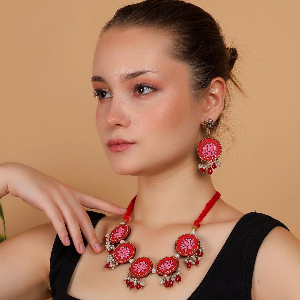 Aasiya Classic Multi Color Hand Painted (Necklace/Choker Set) HP - NP - 165 - KHOJ.CITY