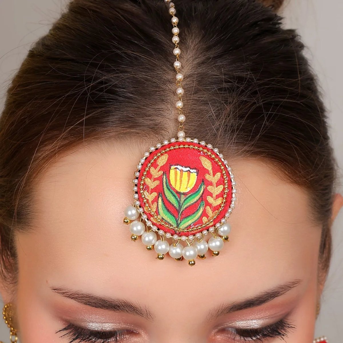 Adhira Traditional Multi Color Hand Painted (Maang tikka) HP - MT - 001 - KHOJ.CITY