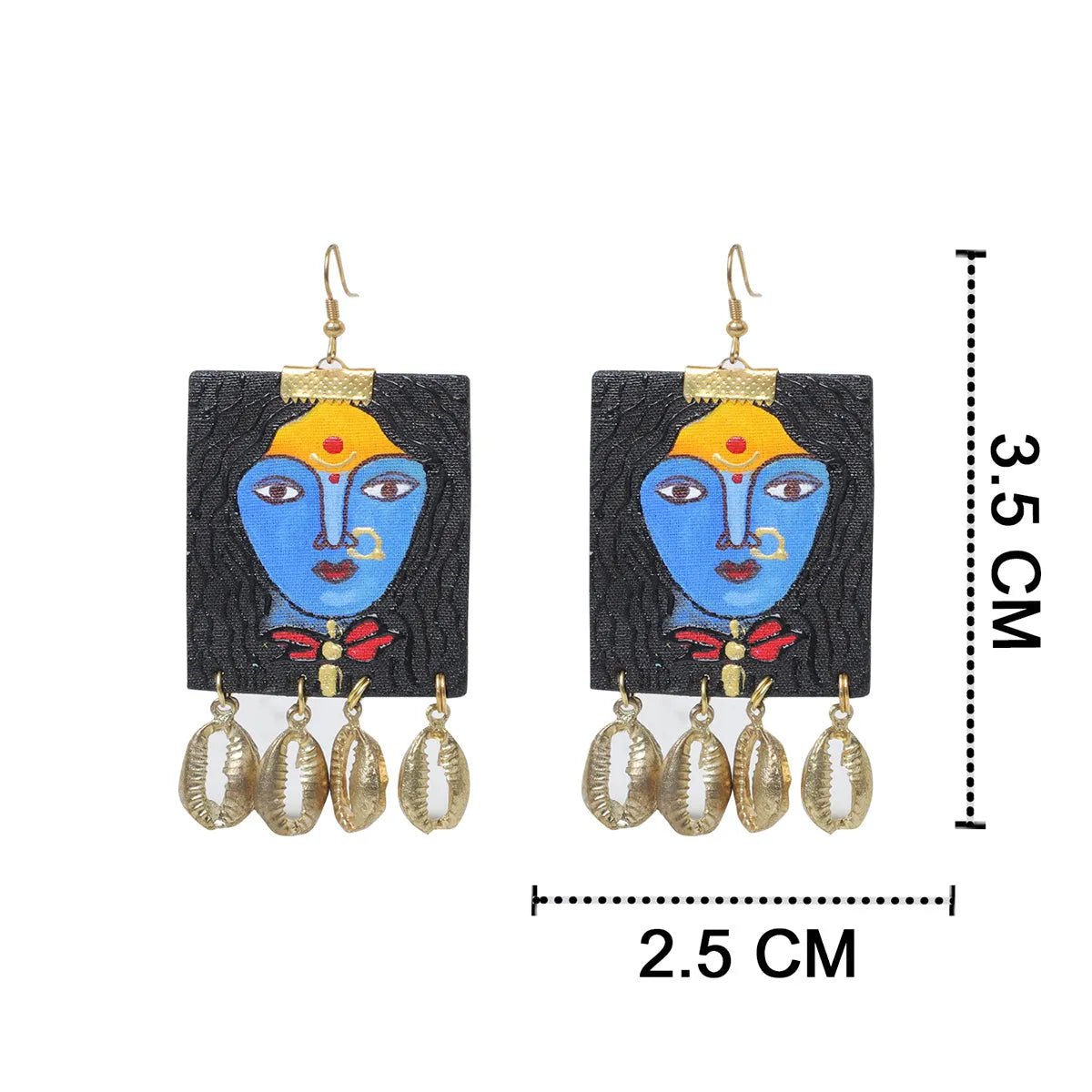 Adhisri Traditional Multi Color Hand Painted Drop (Earrings) HP - ER - 006 - KHOJ.CITY
