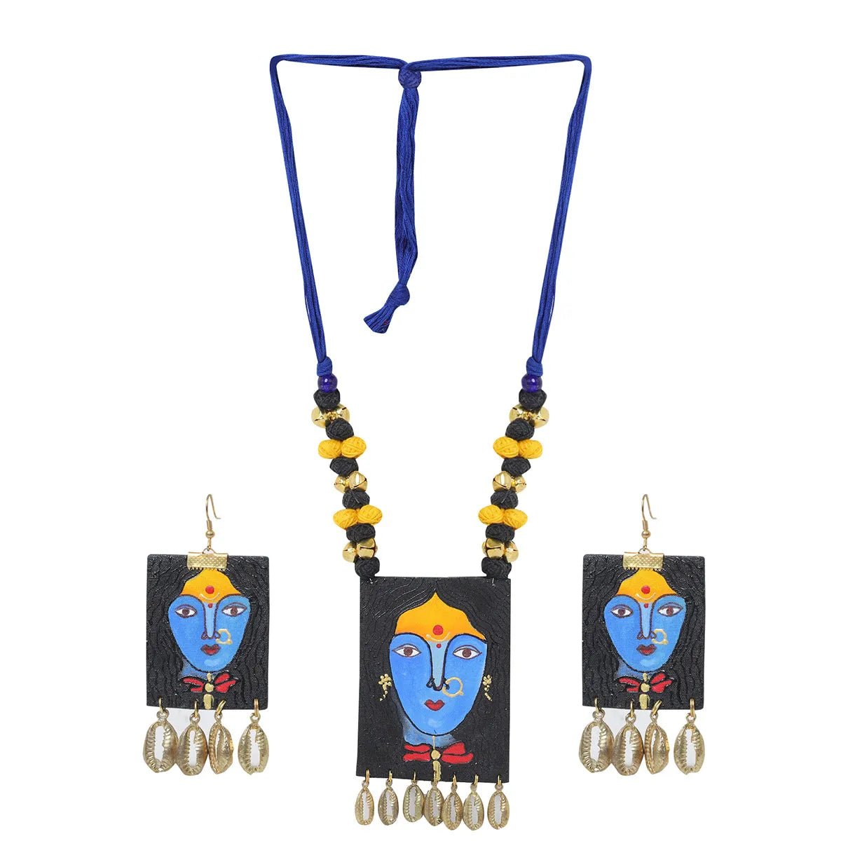 Adhisri Traditional Multi Color Hand Painted (Necklace set) HP - NP - KHOJ.CITY