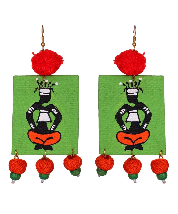 Akina Momma Modern Multi Color Hand Painted Drop (Earrings) HP-ER-008