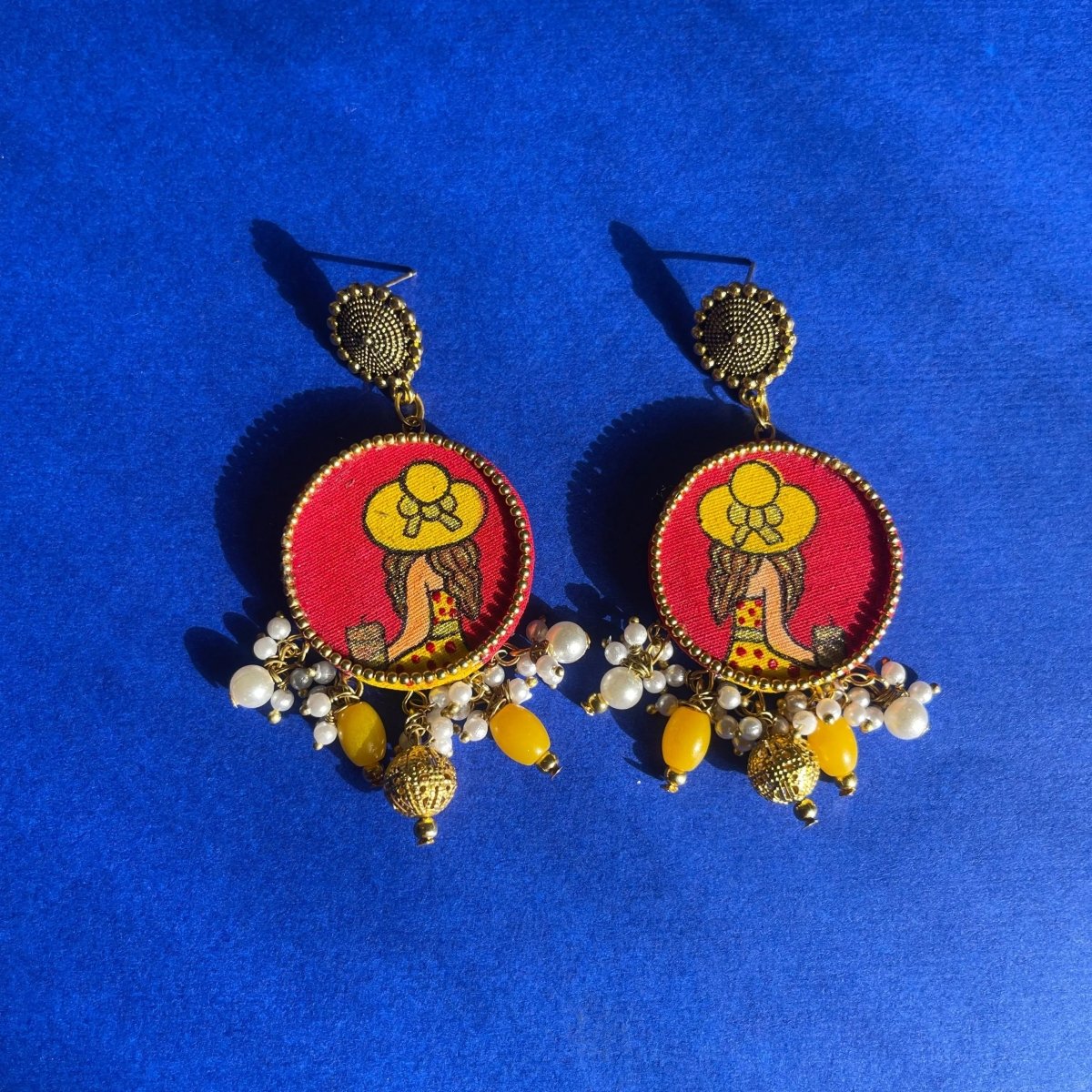 Alzena Classic Red Handmade Drop (Earrings) HP - ER - KHOJ.CITY