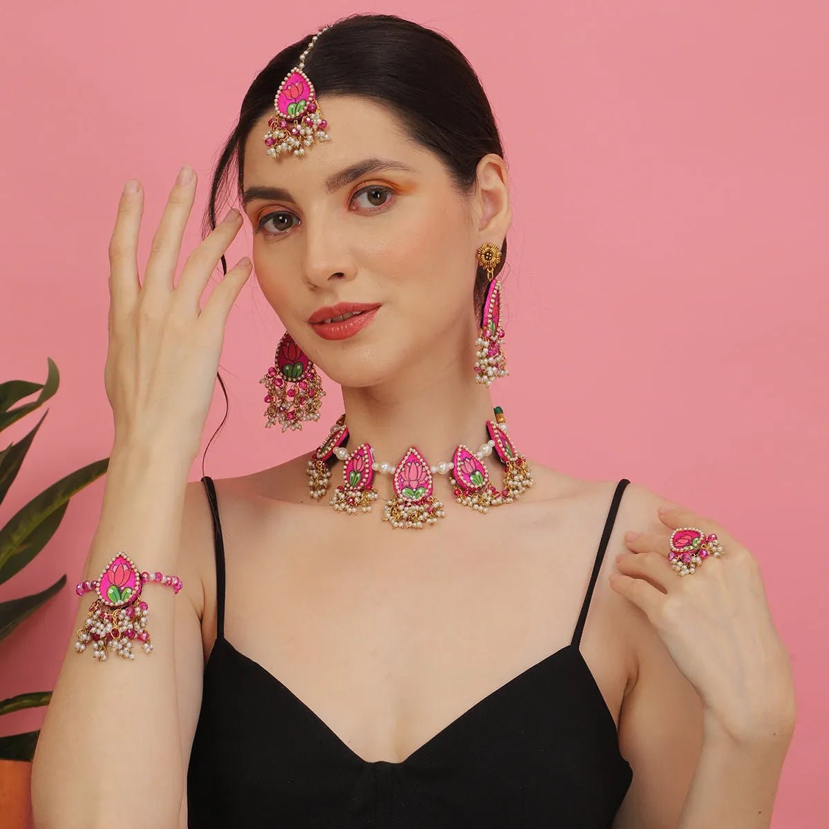 Amelia Traditional Multi Color Hand Painted (Shaadi set) - KHOJ.CITY