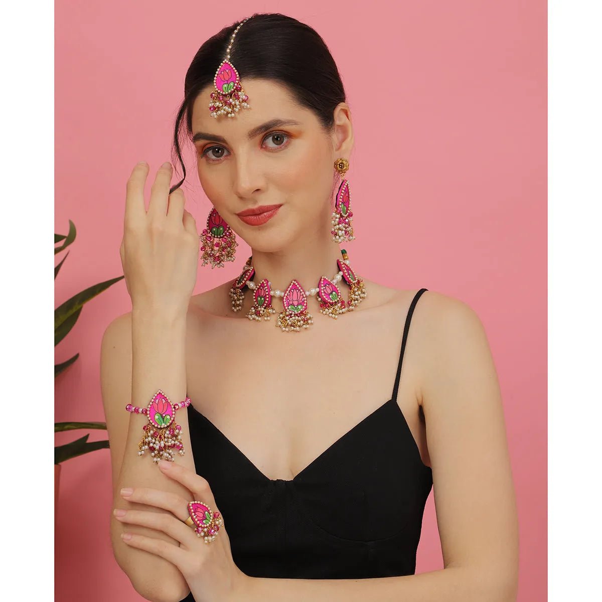 Amelia Traditional Multi Color Hand Painted (Shaadi set) - KHOJ.CITY