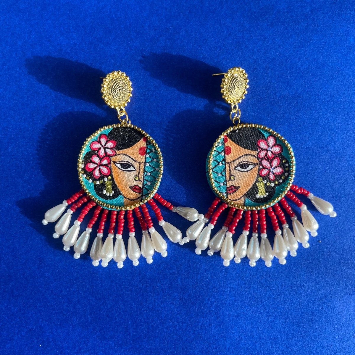 Amyah Traditional Blue Handmade Drop (Earrings) HP - ER - KHOJ.CITY