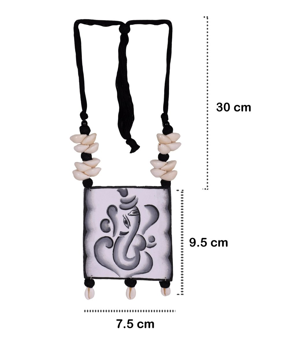 Anav Mumbai Cha Ganesha Traditional Multi Color Hand Painted (Necklace) HP - NP - 137 - KHOJ.CITY