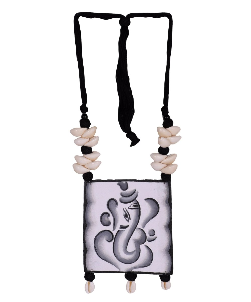 Anav Mumbai Cha Ganesha Traditional Multi Color Hand Painted (Necklace) HP - NP - 137 - KHOJ.CITY