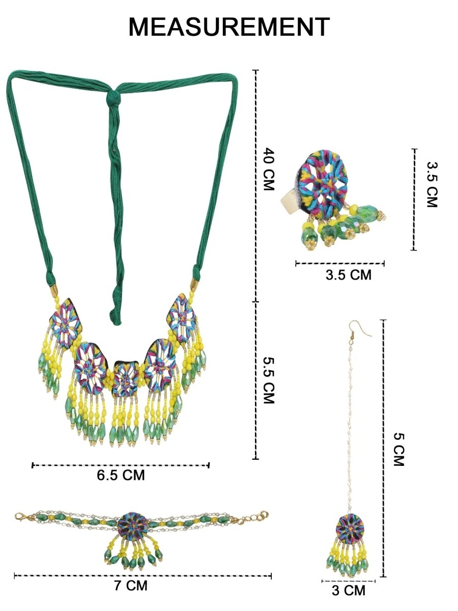 Arian Classic Multi Color Handmade Bridal Jewelry (Shaadi Set) - 011 - KHOJ.CITY