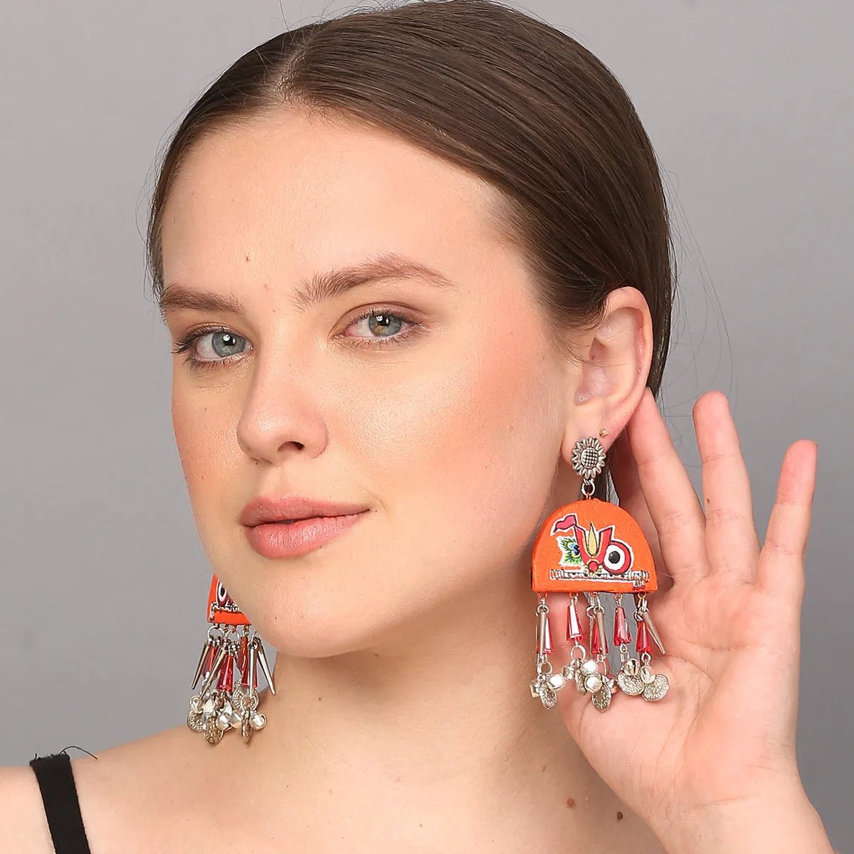 Astra Puri Jagannath Traditional Multi Color Hand Painted Drop (Earrings) HP - ER - 162 - KHOJ.CITY