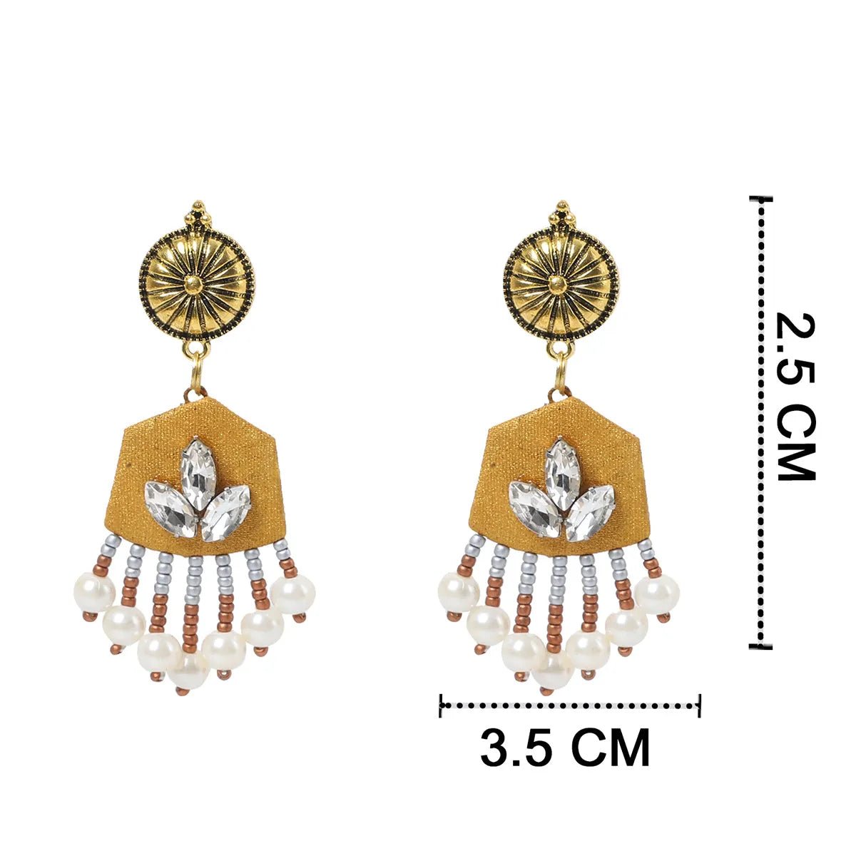 Aviva Bohemian Golden Handmade Drop (Earrings) HP - ER - KHOJ.CITY