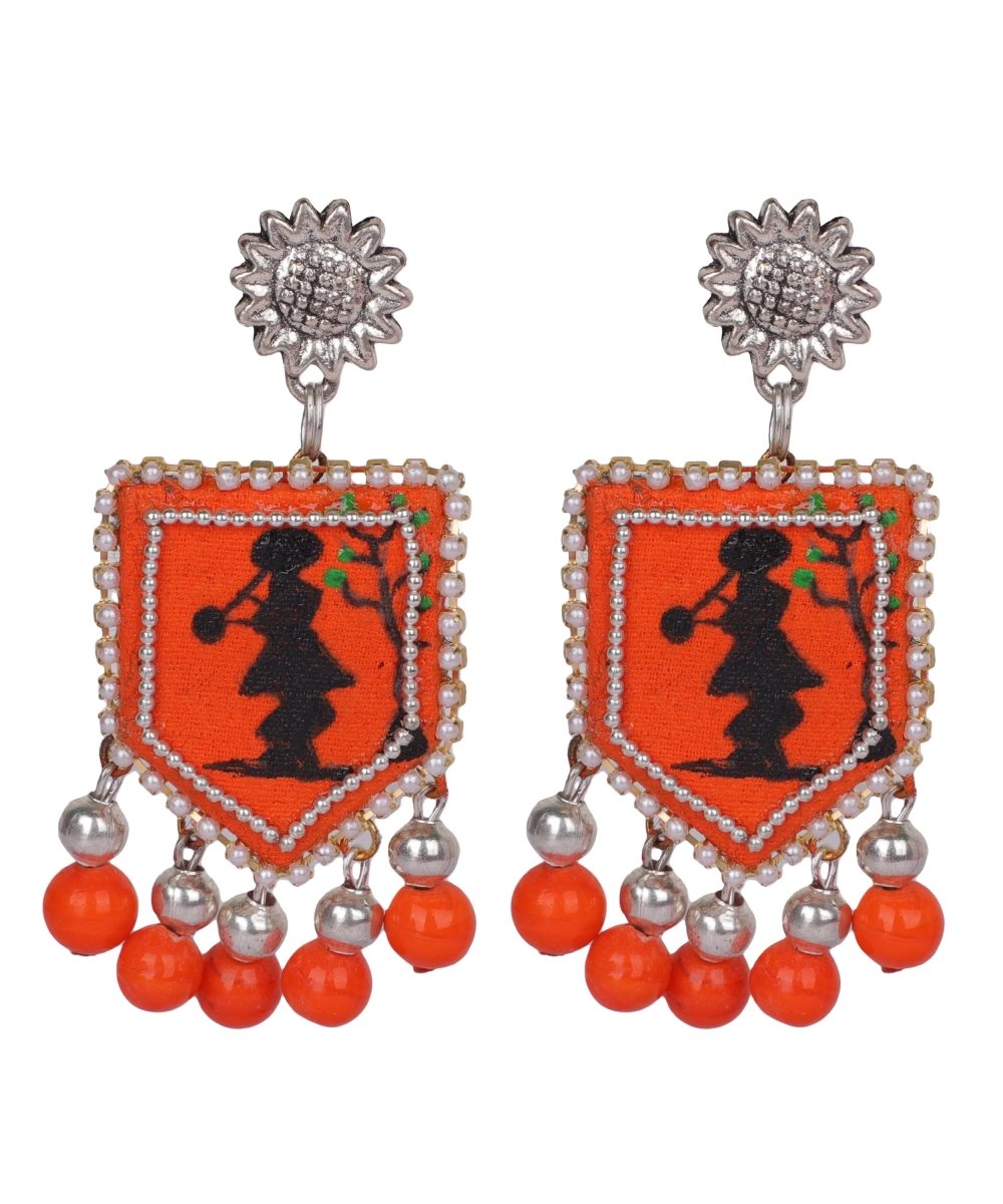 Bali Modern Multi Color Hand Painted Drop (Earrings) HP - ER - 018 - KHOJ.CITY