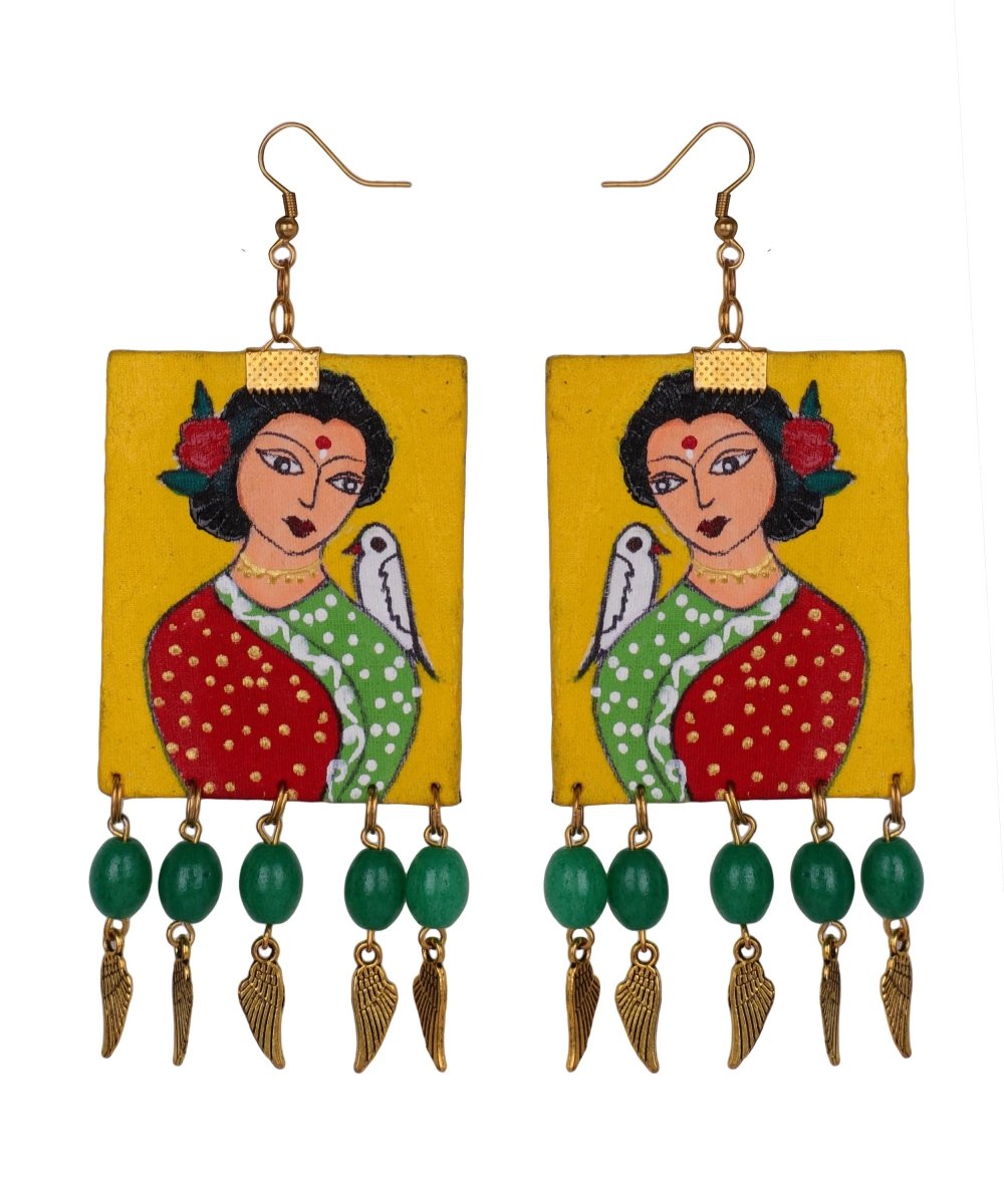 Bhaumi Traditional Multi Color Hand Painted Drop (Earrings) HP - ER - 020 - KHOJ.CITY