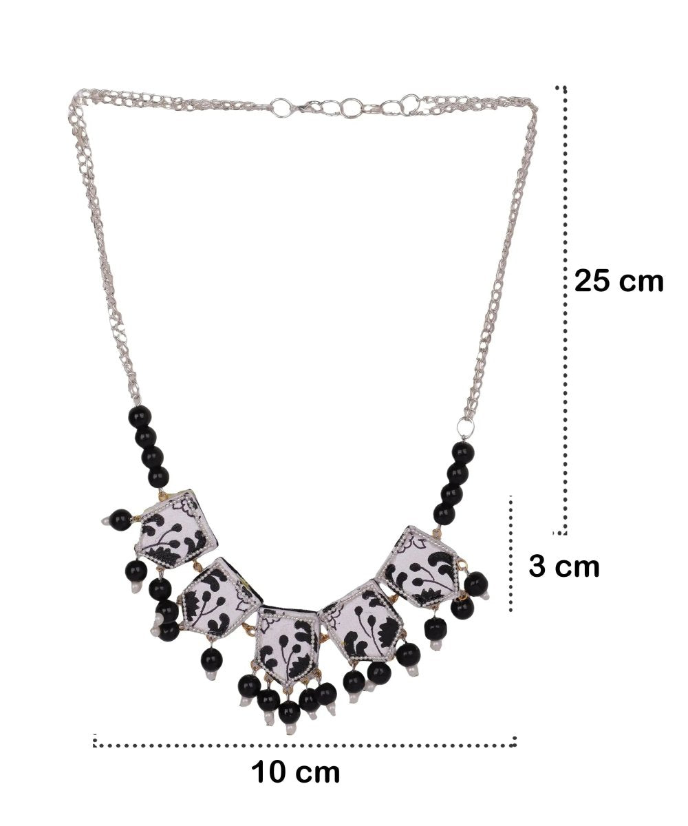 Black Leaves Classic Multi Color Hand Painted (Necklace / Choker Set) HP - NP - 181 - KHOJ.CITY