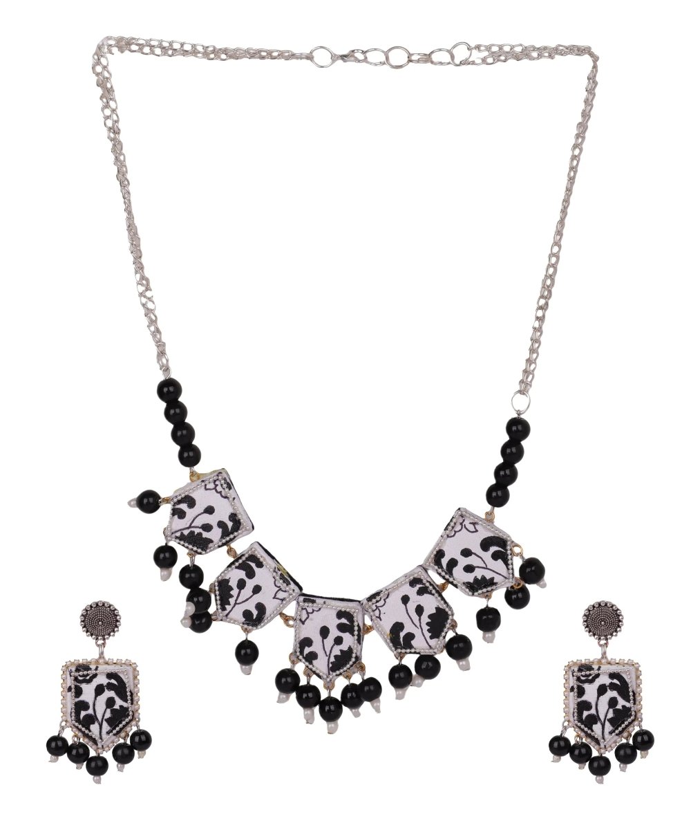 Black Leaves Classic Multi Color Hand Painted (Necklace / Choker Set) HP - NP - 181 - KHOJ.CITY