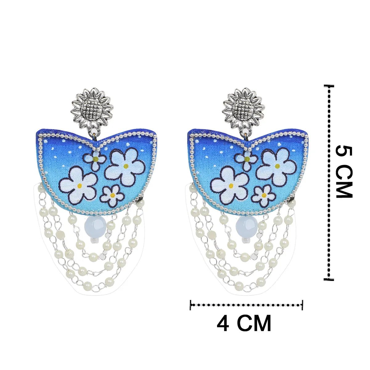 Blossom Traditional Multi Color Hand Painted Drop (Earrings) HP - ER - 024 - KHOJ.CITY