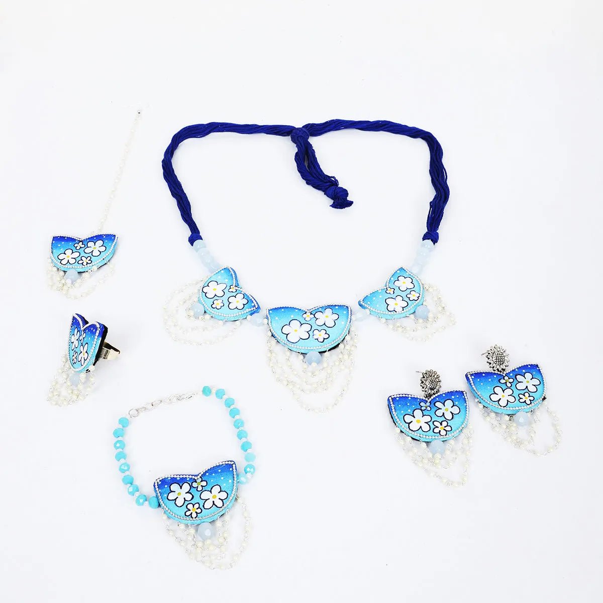 Blossom Traditional Multi Color Handmade Drop (Shaadi Set) - KHOJ.CITY
