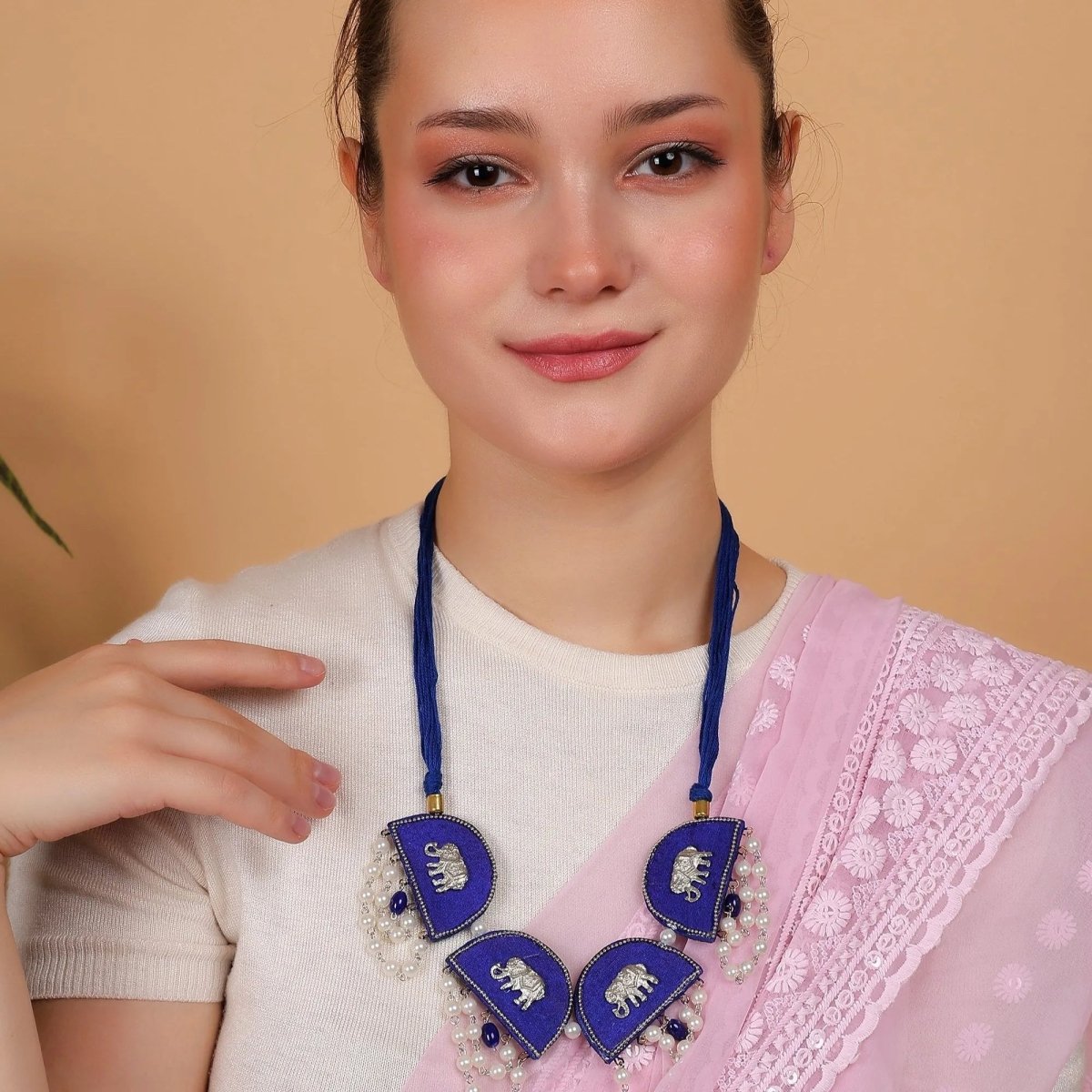 Blue Dome Classic Multi Color Handmade (Necklace) HM - NP - 179 - KHOJ.CITY