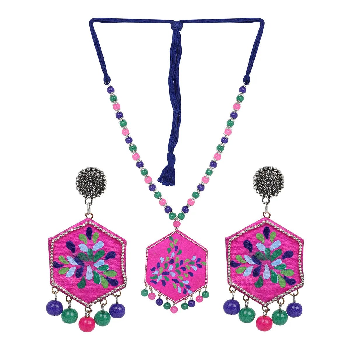 Butterfly Bohemian Pink Handmade (Necklace set) HM - NP - KHOJ.CITY