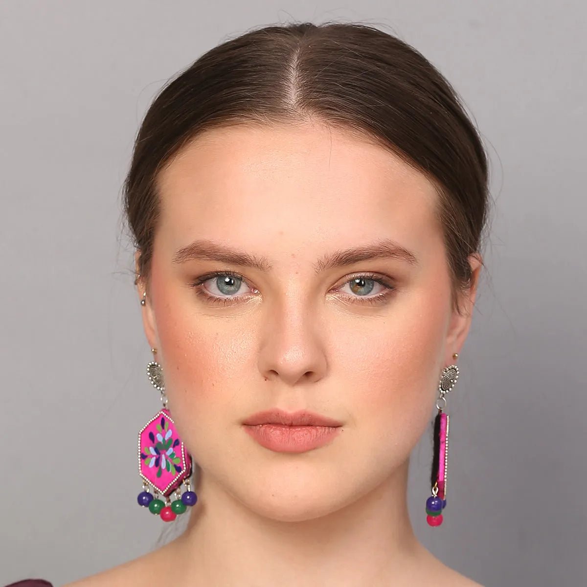 Butterfly Traditional Multi Color Hand Painted Drop (Earrings) HP - ER - 033 - KHOJ.CITY