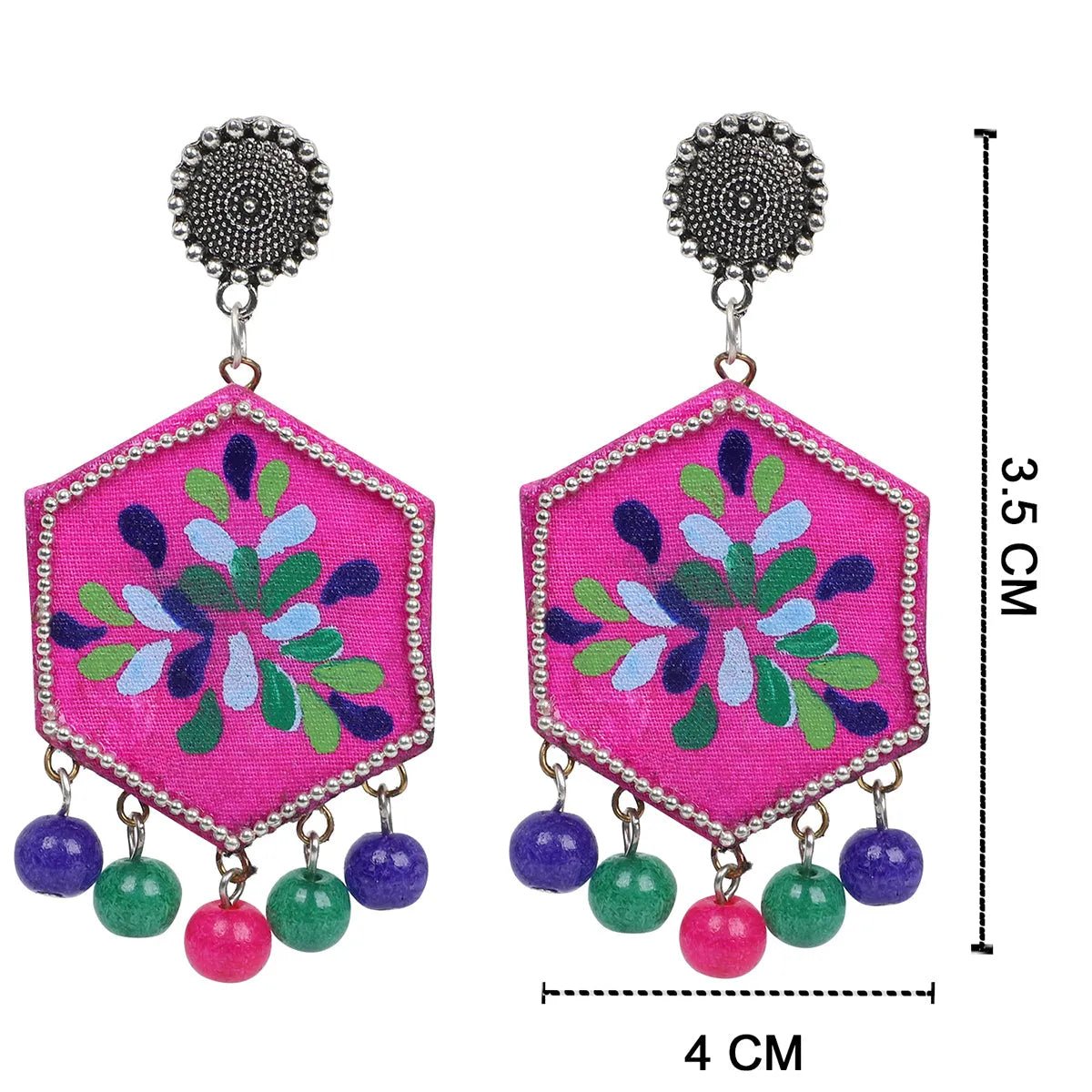 Butterfly Traditional Multi Color Hand Painted Drop (Earrings) HP - ER - 033 - KHOJ.CITY