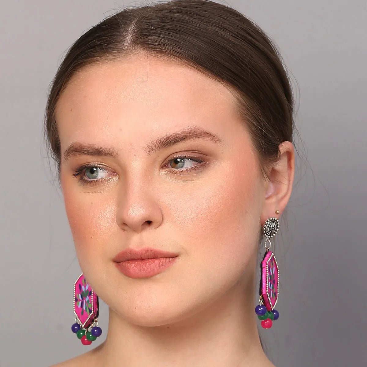 Butterfly Traditional Multi Color Hand Painted Drop (Earrings) HP - ER - 033 - KHOJ.CITY