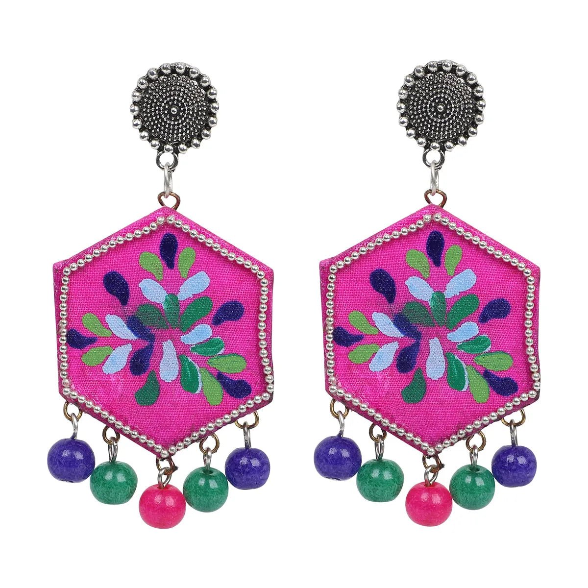 Butterfly Traditional Multi Color Hand Painted Drop (Earrings) HP - ER - 033 - KHOJ.CITY