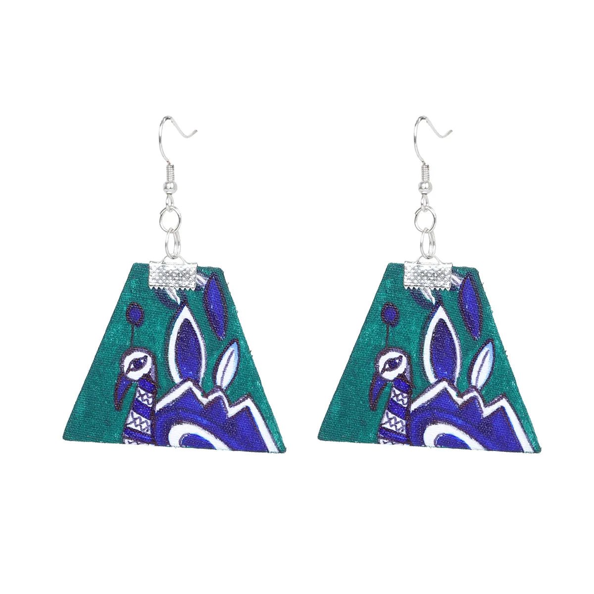 Canne Traditional Multi Color Hand Painted Drop (Earrings) HP - ER - 036 - KHOJ.CITY