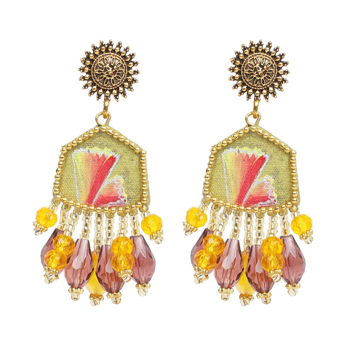 Cheerful Bloom Classic Gold Handmade (Earrings) HP - ER - KHOJ.CITY